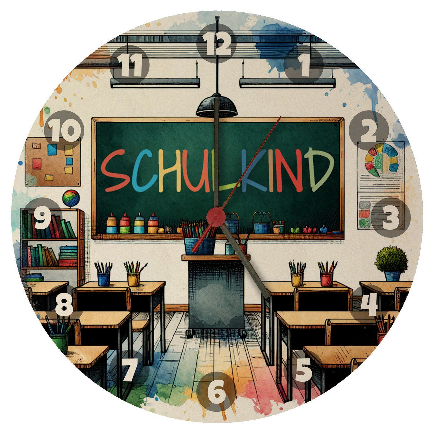 Wanduhr Schulkind Wanduhr aus MDF