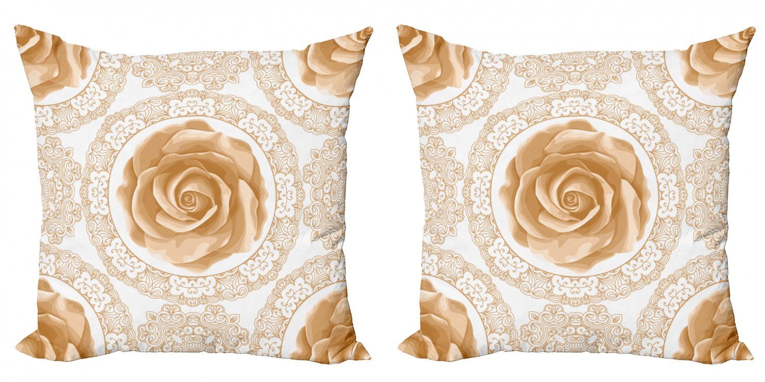 Kissenbezüge Modern Accent Doppelseitiger Röschen (2 Stück), Digitaldruck, Abakuhaus Rose Blumen