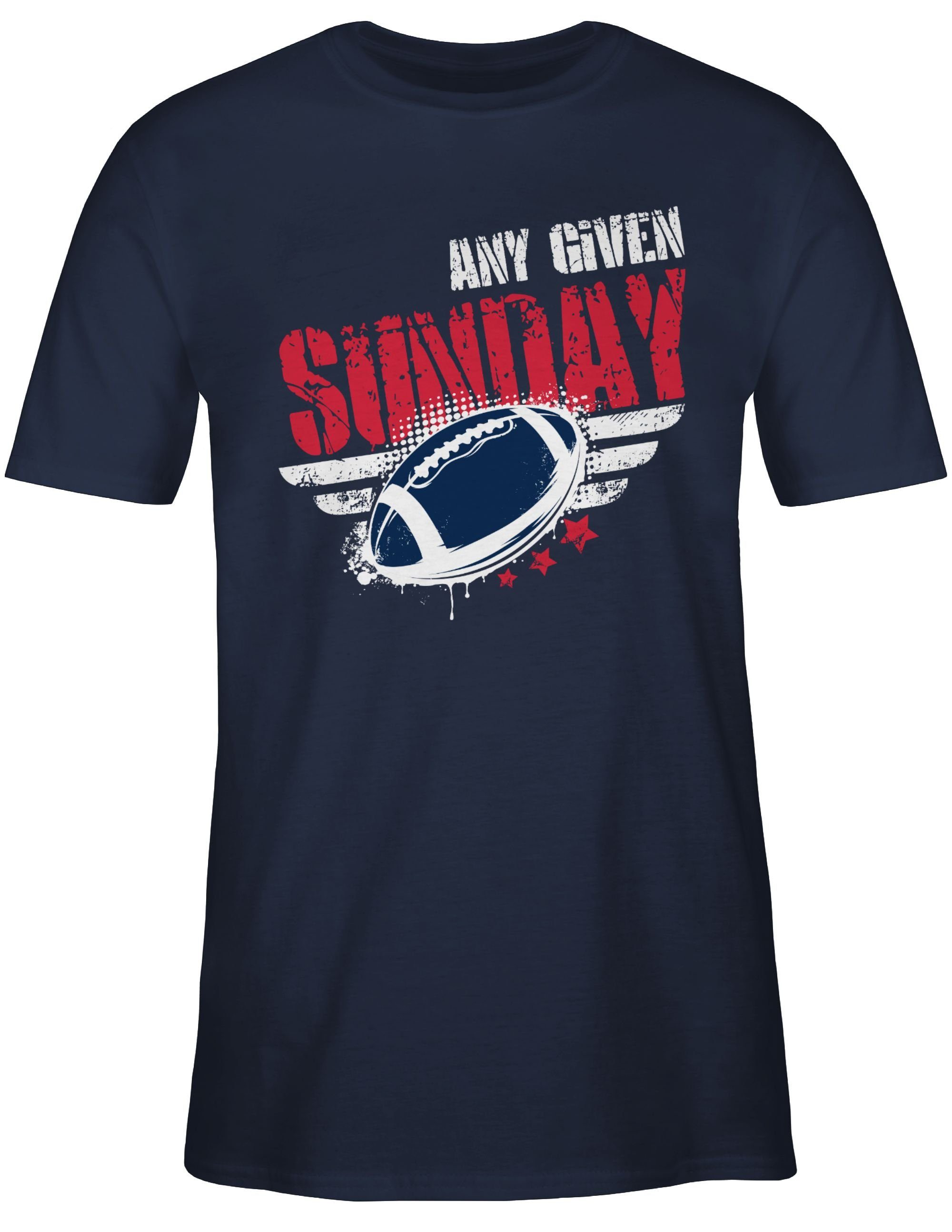 NFL Given 02 New Football England Shirtracer Navy T-Shirt Blau Football American Sunday Any