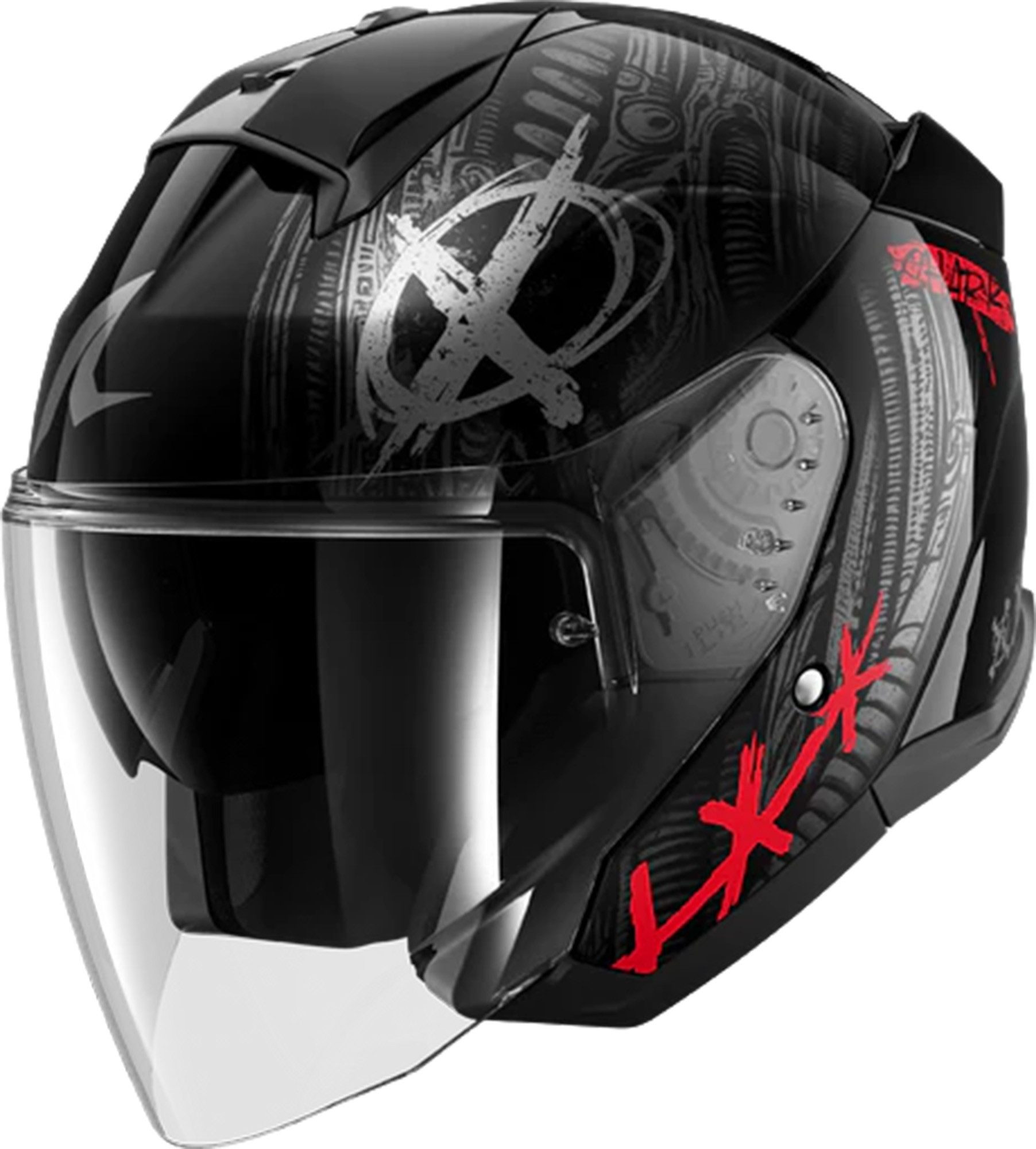 Shark Motorradhelm Skwal Shiever Jethelm, Antifog Beschichtet,vorbereitet Für Kommunikationssystem,geeignet