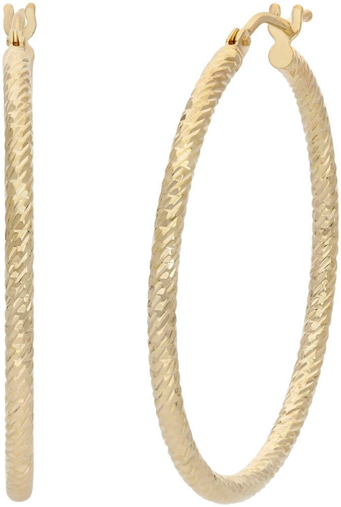 Paar Creolen Schmuck Geschenk Gold 585 Ohrschmuck Ohrringe