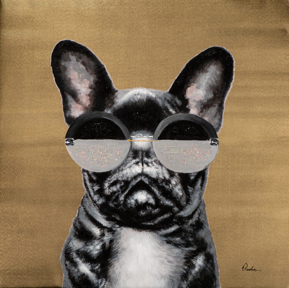 ArtUniverse Gemälde Cool Dog 80 x 80 cm, Tiermotiv