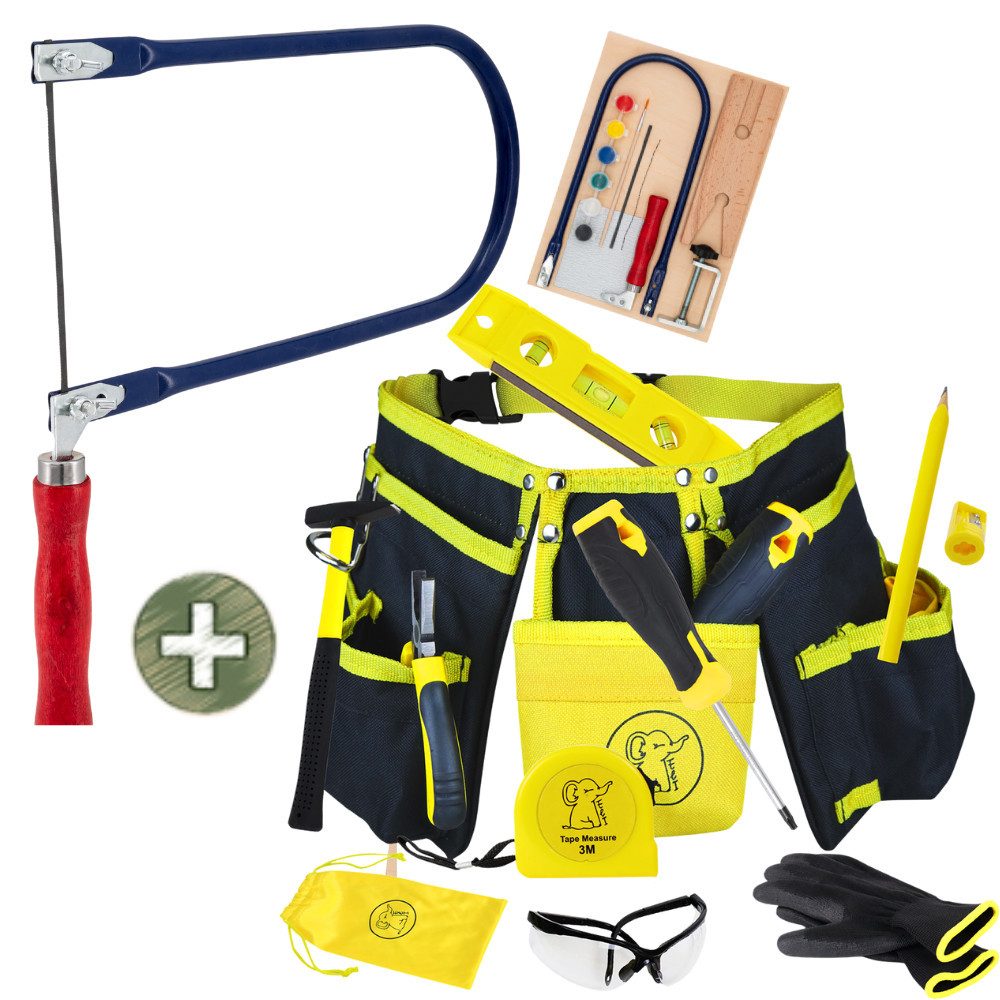 Eli Kinder-Werkzeug-Set Werkzeuggürtel - hochwertiges echtes Kinderwerkzeug günstig online kaufen