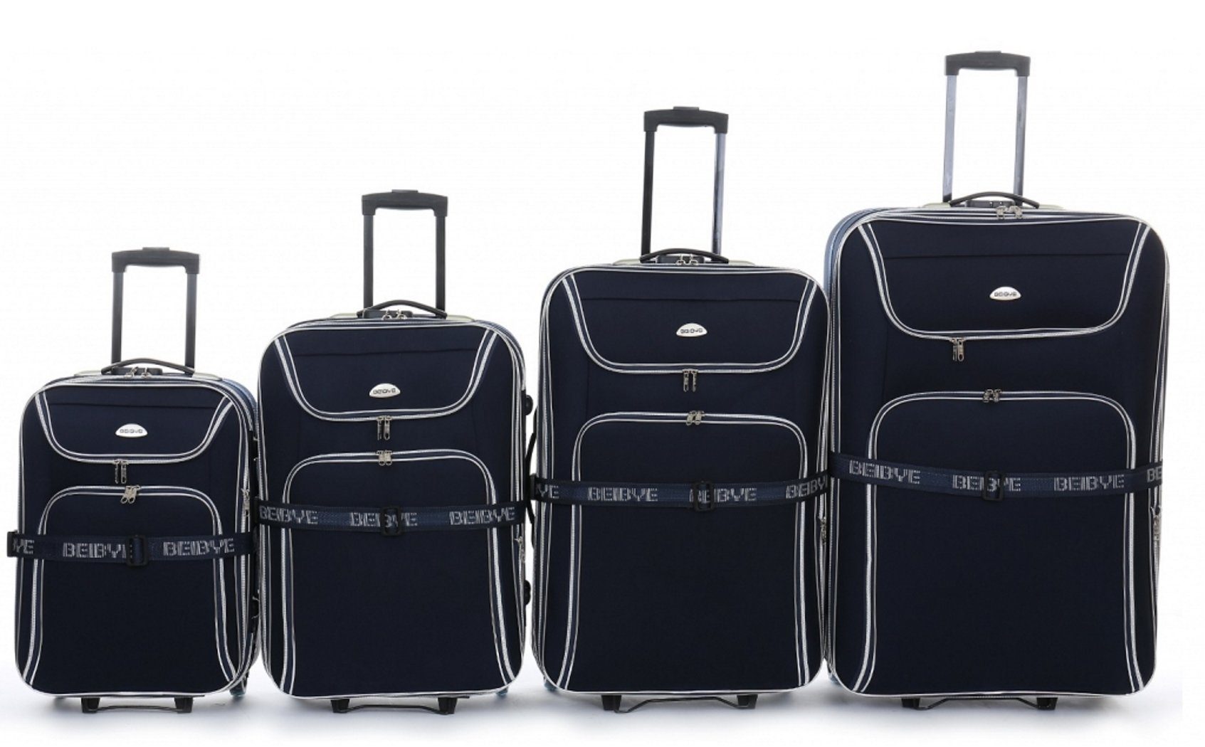 Trolley Koffer-Set 4-teilig - 86/75/65/55cm Dehnfalte - schwarz