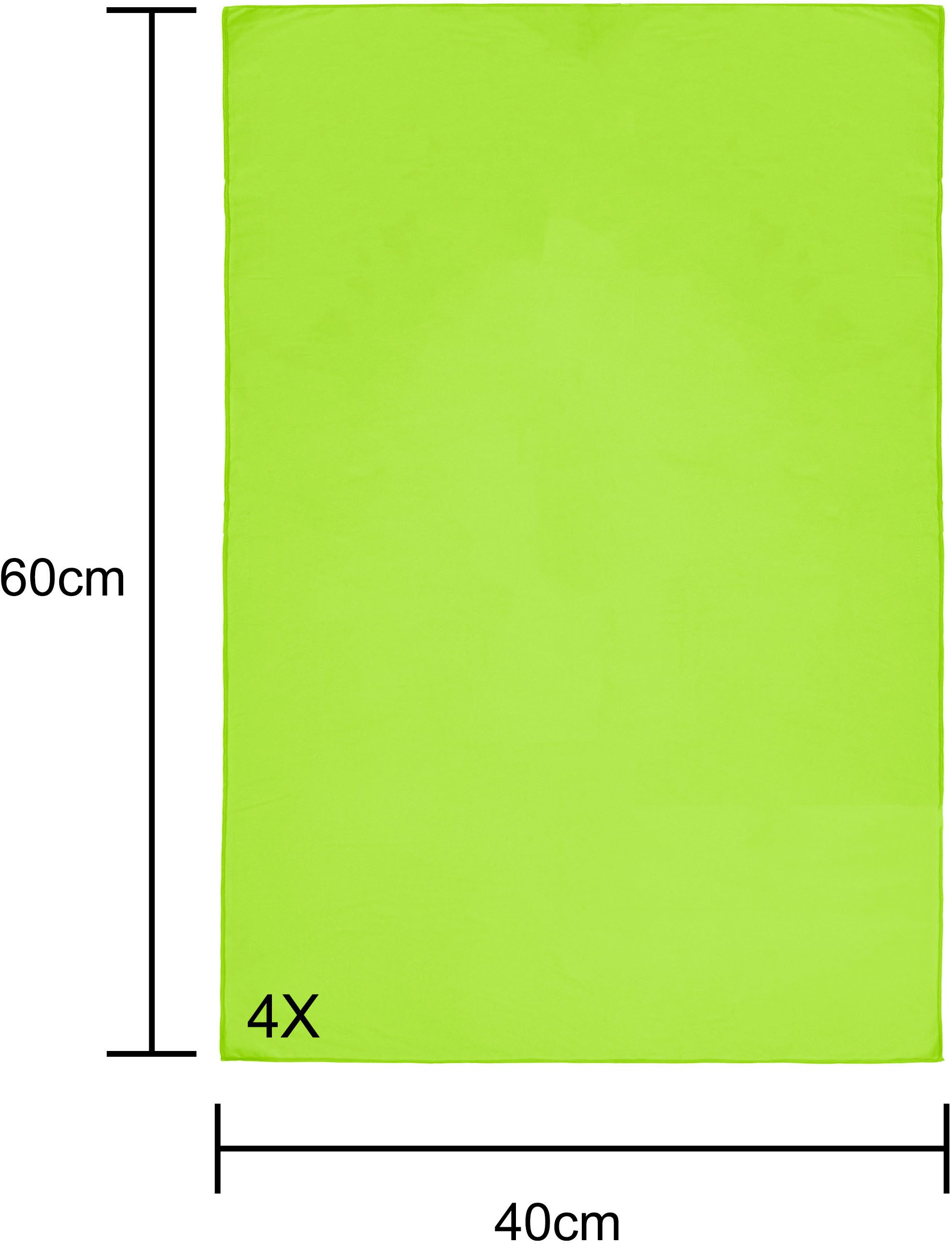 my home Handtücher Xavi, 4 Teile, ideal als Sporthandtuch, Reisehandtuch, Strandtuch, Microfaser (Set, 4-St), diverse Größen, sehr leicht, kompakt, schnelltrocknend, Mikrofaser