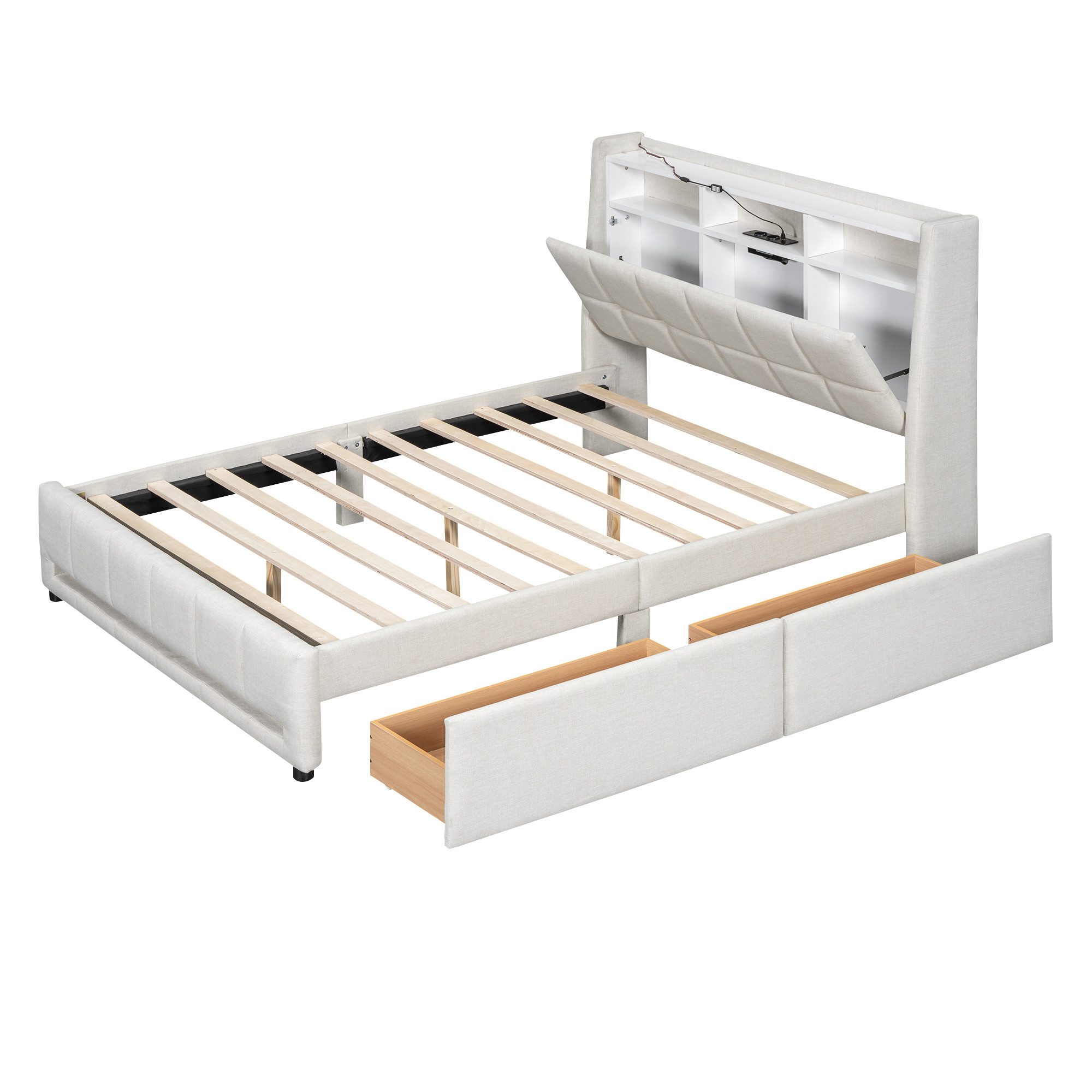 OKWISH Polsterbett Stauraumbett Kinderbett Gästebett Funktionsbett günstig online kaufen