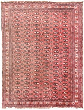 Wollteppich Turkaman Teppich handgeknüpft rosa, morgenland, rechteckig, Höhe: 7 mm