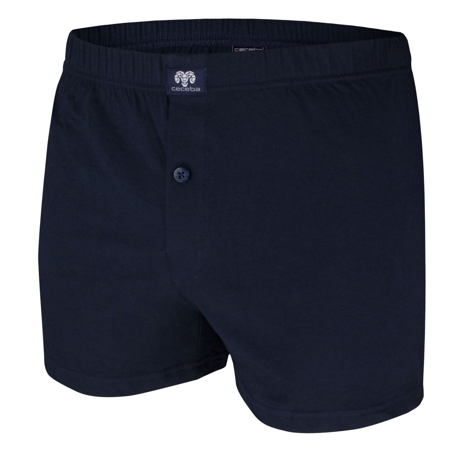 CECEBA Boxershorts Daytona Shorts (Set, 2-St) mit Eingriff, Knopf, Logo, uni, gemustert