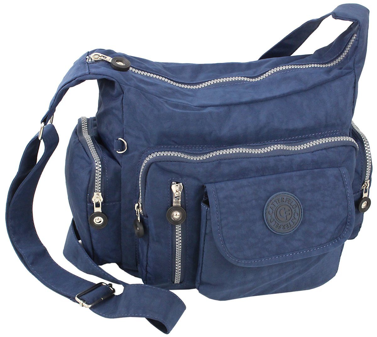 CF CATTERFELD Umhängetasche - Sehr leichte Damen Schultertasche - Nylon Freizeittasche Navy-Blau