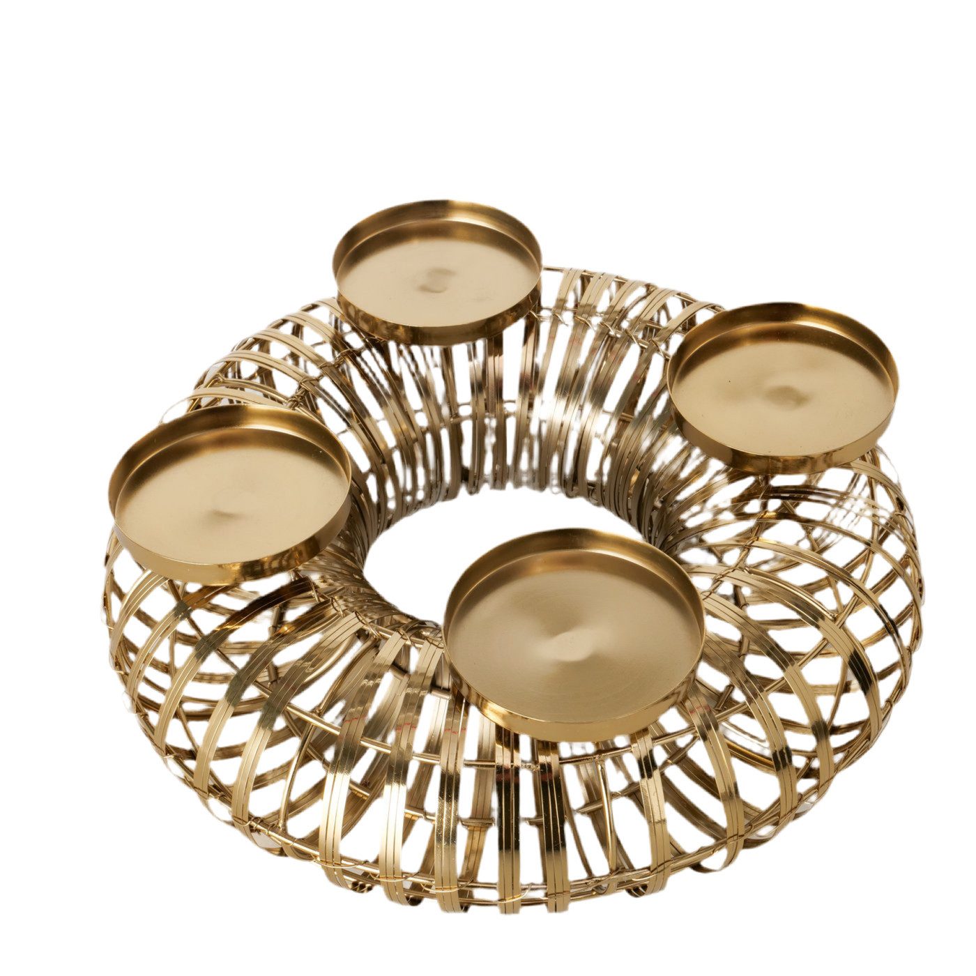 MF Adventsleuchter Adventsleuchter Glori Adventsglanz Metall Gold Rund (1 St)