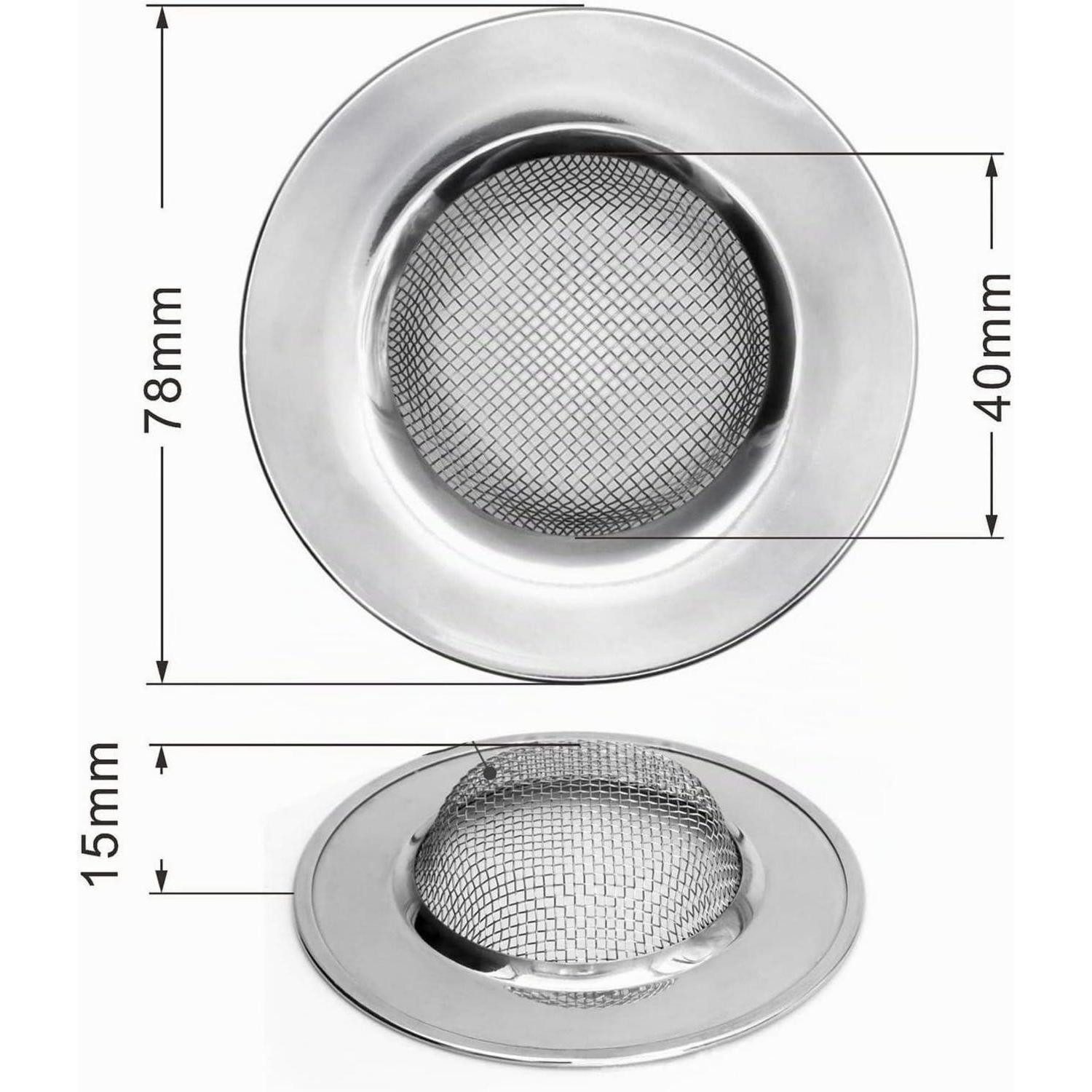 LuxusKollektion Duschablauf Abflusssieb Dusche Edelstahl 2St 7,8cm – Bild 2 von 5