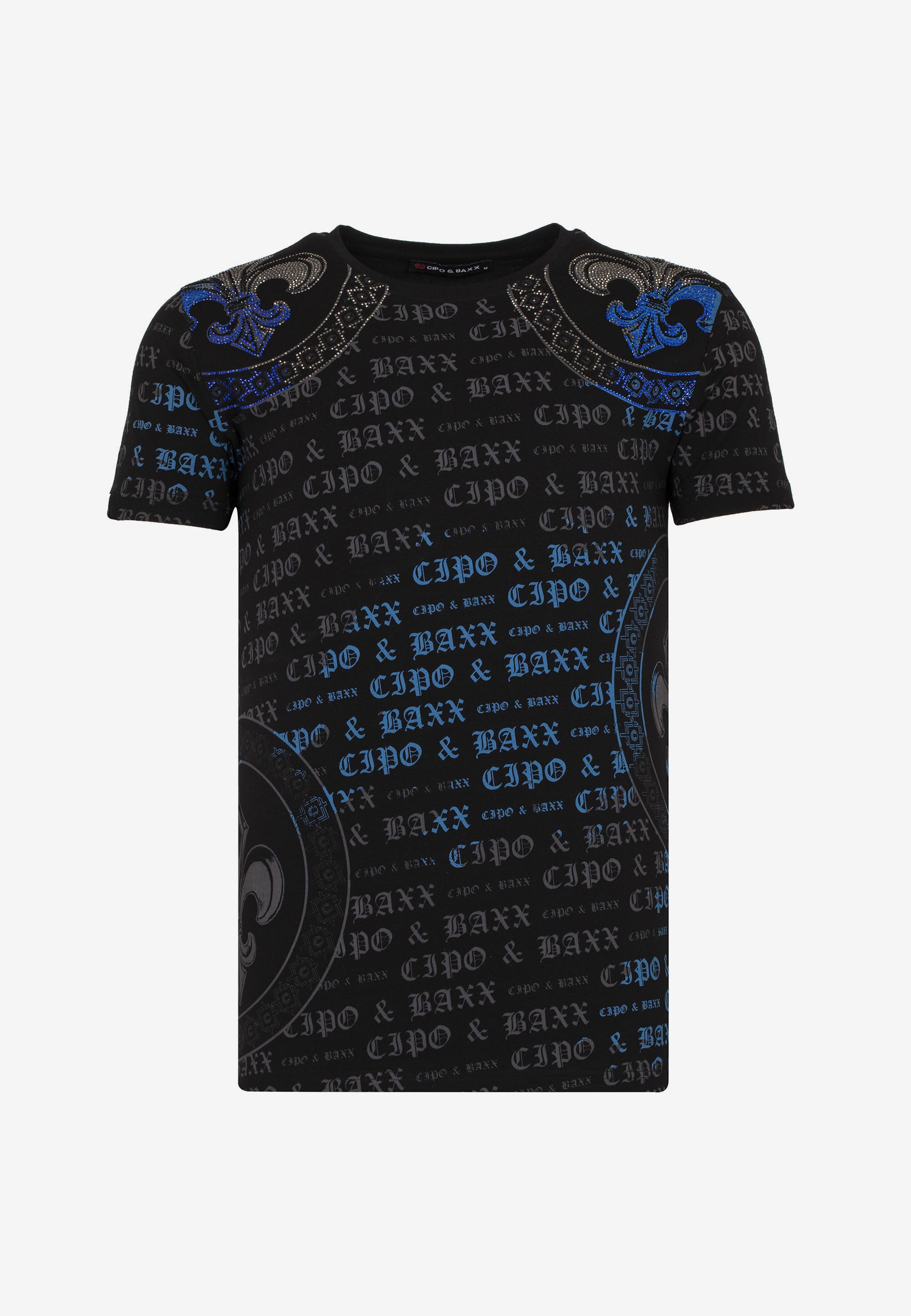 Cipo & Baxx T-Shirt T-Shirt Alloverprint mit Markenschriftzug günstig online kaufen