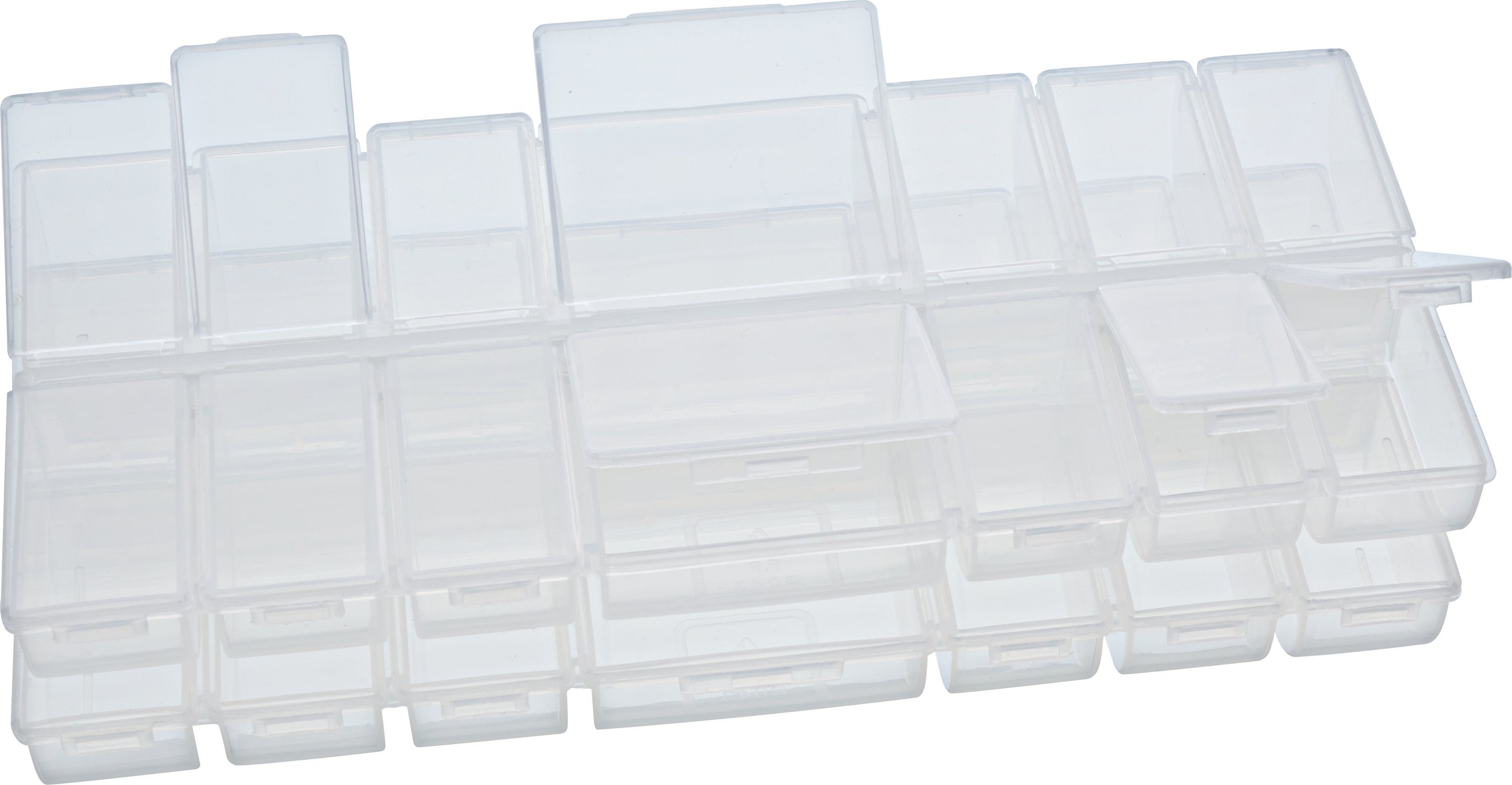 VBS Aufbewahrungsbox, mit 14 Fächern 24 cm x 11 cm x 2,8 cm 2er-Pack