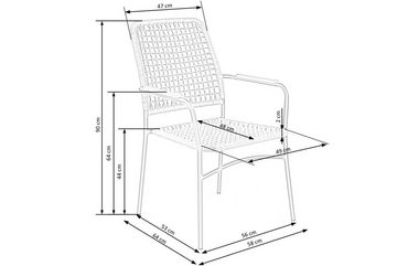 Konsimo Gartenstuhl Gartenstuhl PTARMICA, Boho-Stil, synthetisches Rattan