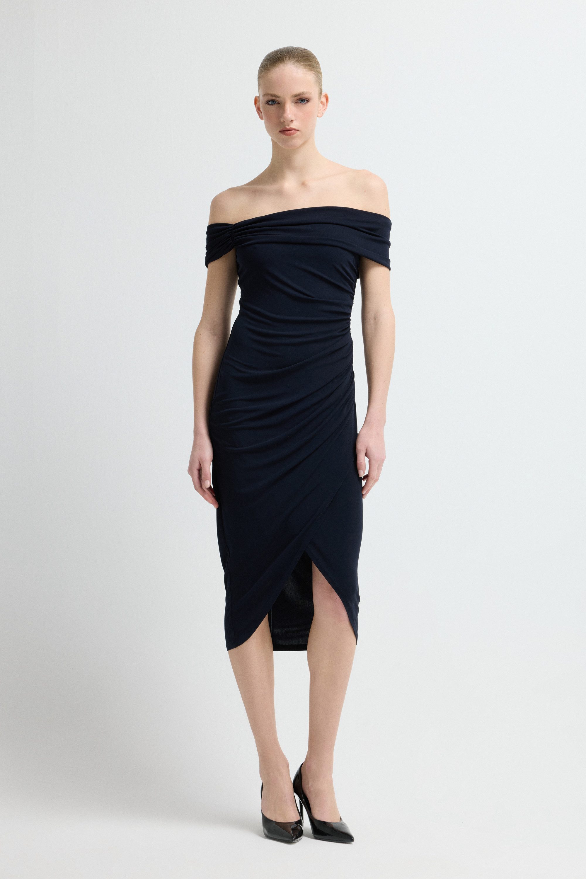 adL Cocktailkleid Wickelkleid mit gerafftem Detail