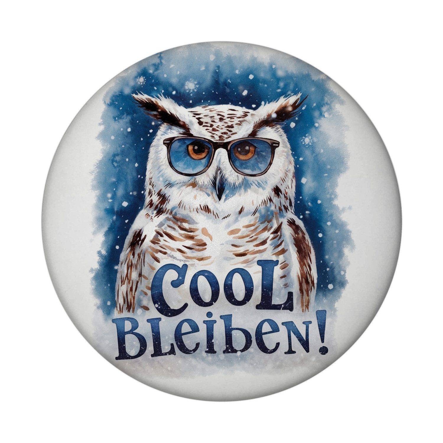 Magnet Cool bleiben Magnet mit Flaschenöffner Schneeeule mit Sonnenbrille