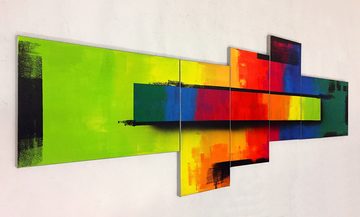 WandbilderXXL XXL-Wandbild Altered Rainbow 210 x 80 cm, Abstraktes Gemälde, handgemaltes Unikat