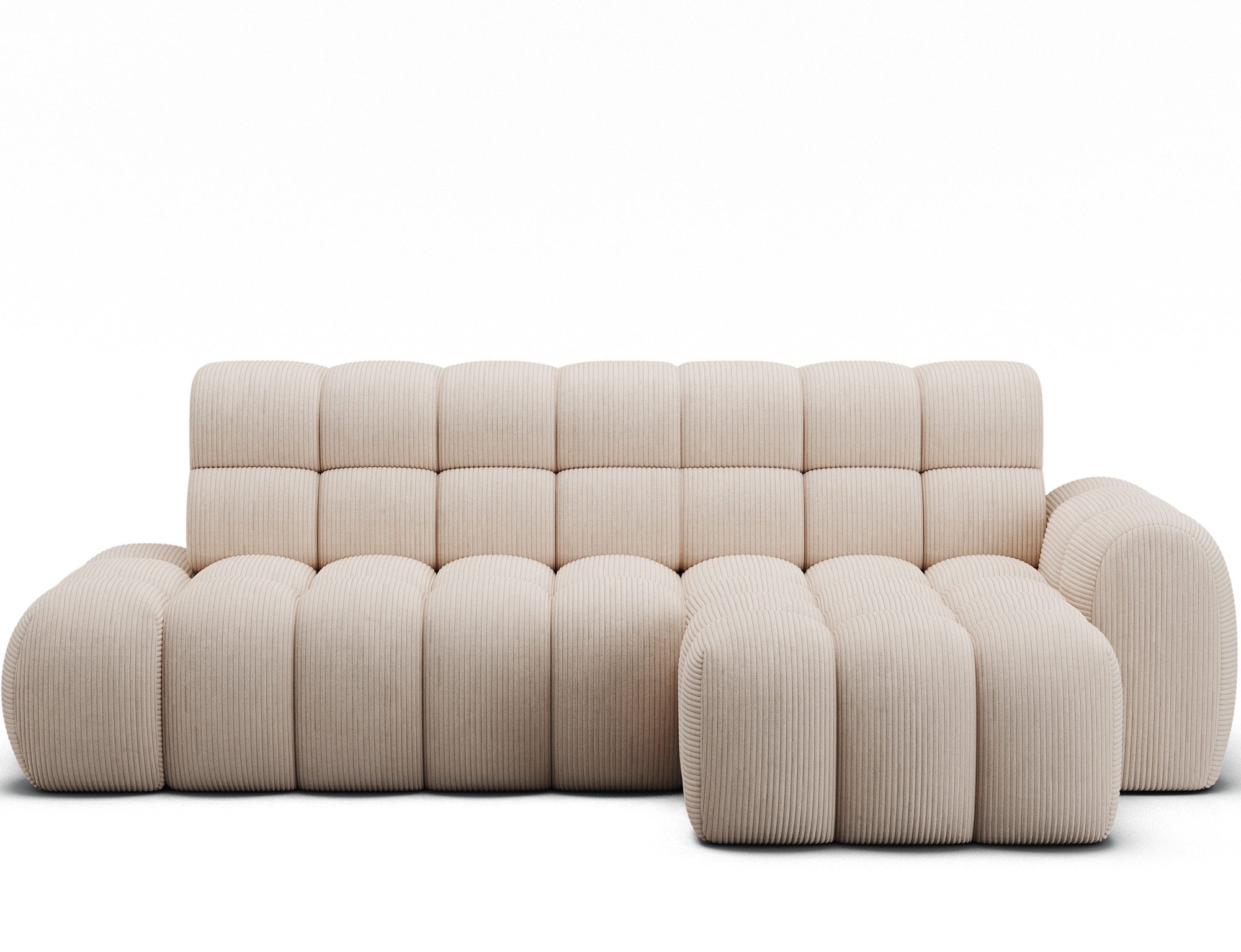 MF Design Ecksofa Ecksofa mit Schlaffunktion in Velour, false / Elektrische Sitzflächenverlängerung / true