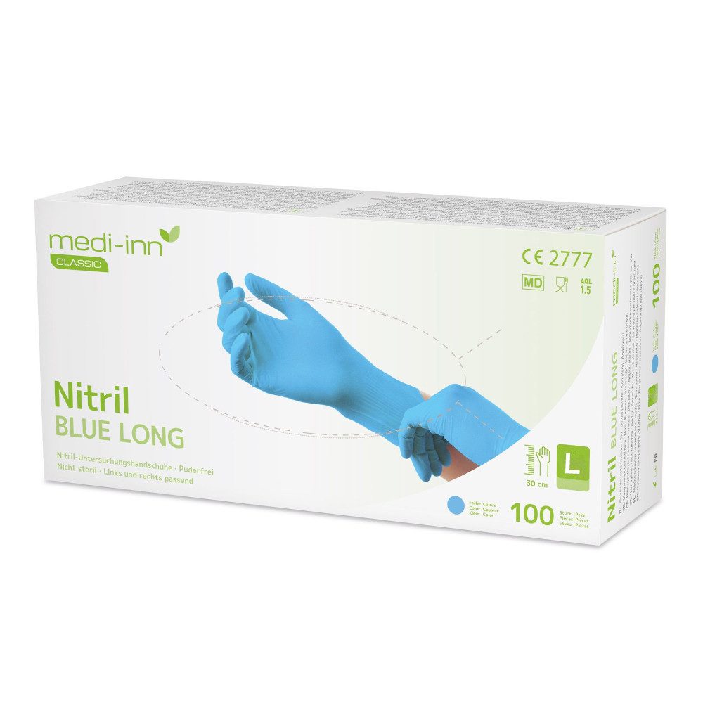 Nitril-Handschuhe Nitril blue long Einmalhandschuhe puderfrei