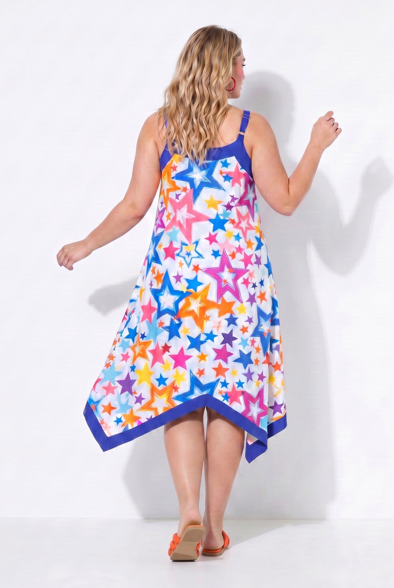 Angel of Style Jerseykleid Viskose Kleid ärmellose A-Linie Sternenmuster