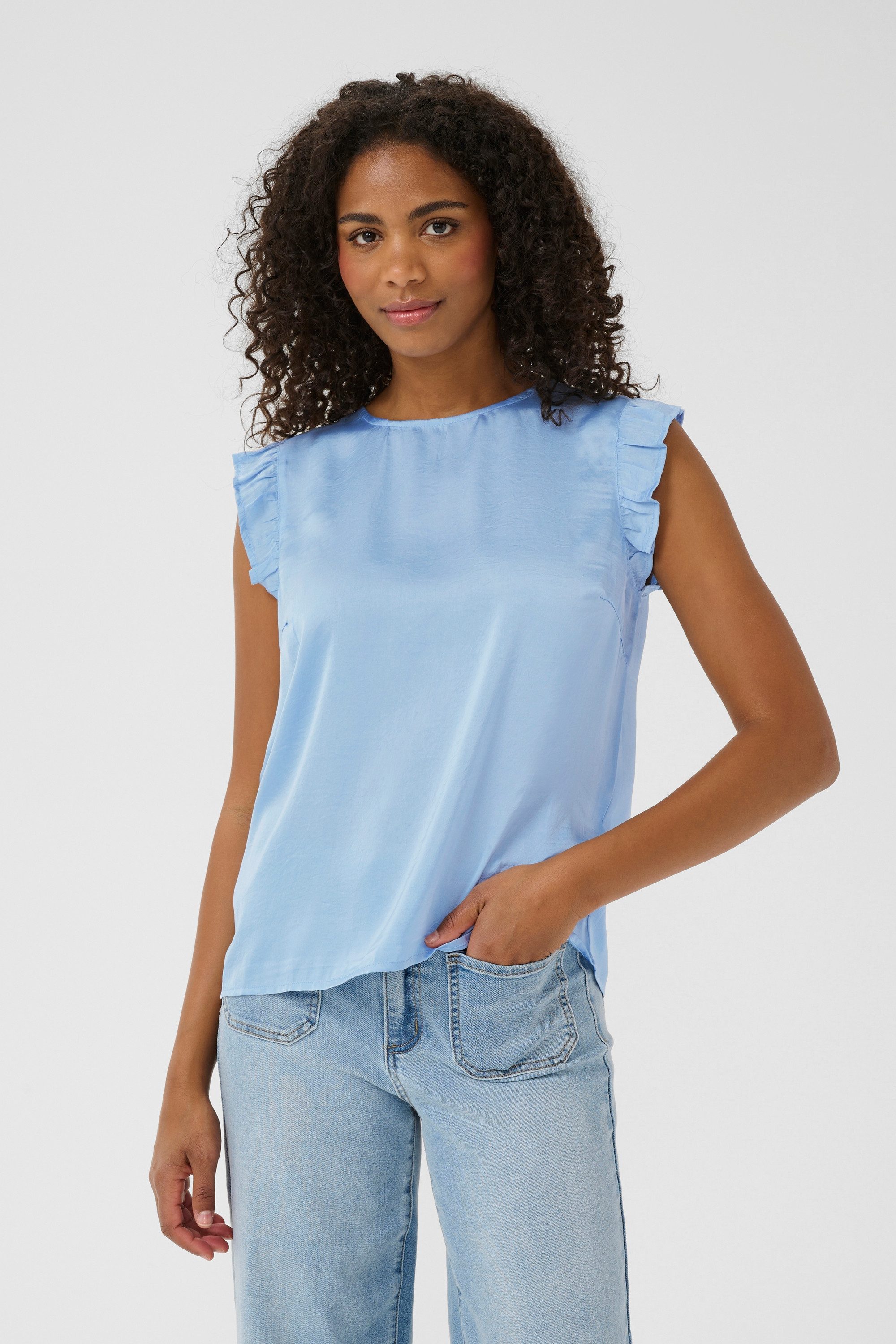 KAFFE Kurzarmbluse Kurzarm-Bluse KAariel