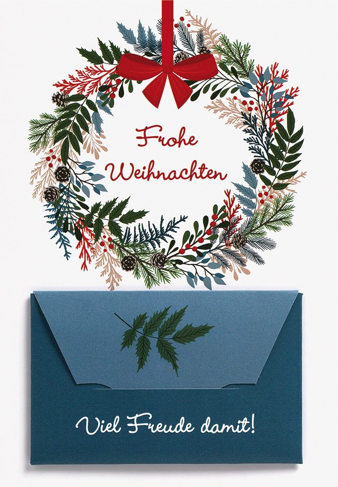 Perleberg Grußkarten Weihnachten - Geldkarte – Glückwunschkarte im Format 11,5 x 17cm