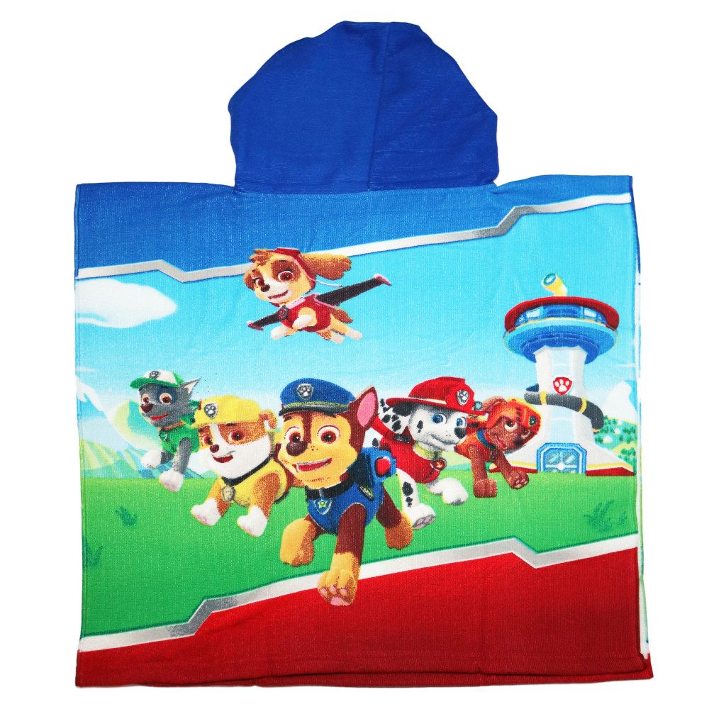PAW PATROL Badeponcho PAW Patrol Kinder Jungen Poncho Badetuch Badeponcho, Polyester, 55x55 cm