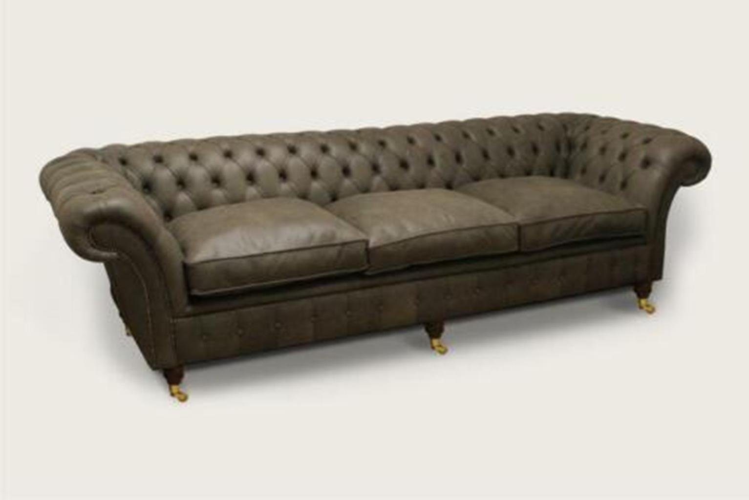 Sitzer XXL Leder JVmoebel Chesterfield-Sofa, Big 4 Sofa Chesterfield Polster Garnitur Couch