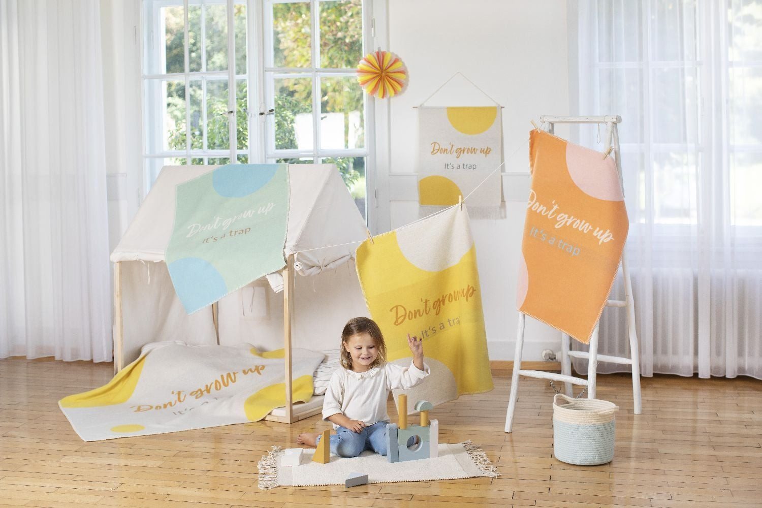 Kinderbett Fussenegger LILI Baby- und Kinderdecke, Dont Grow up