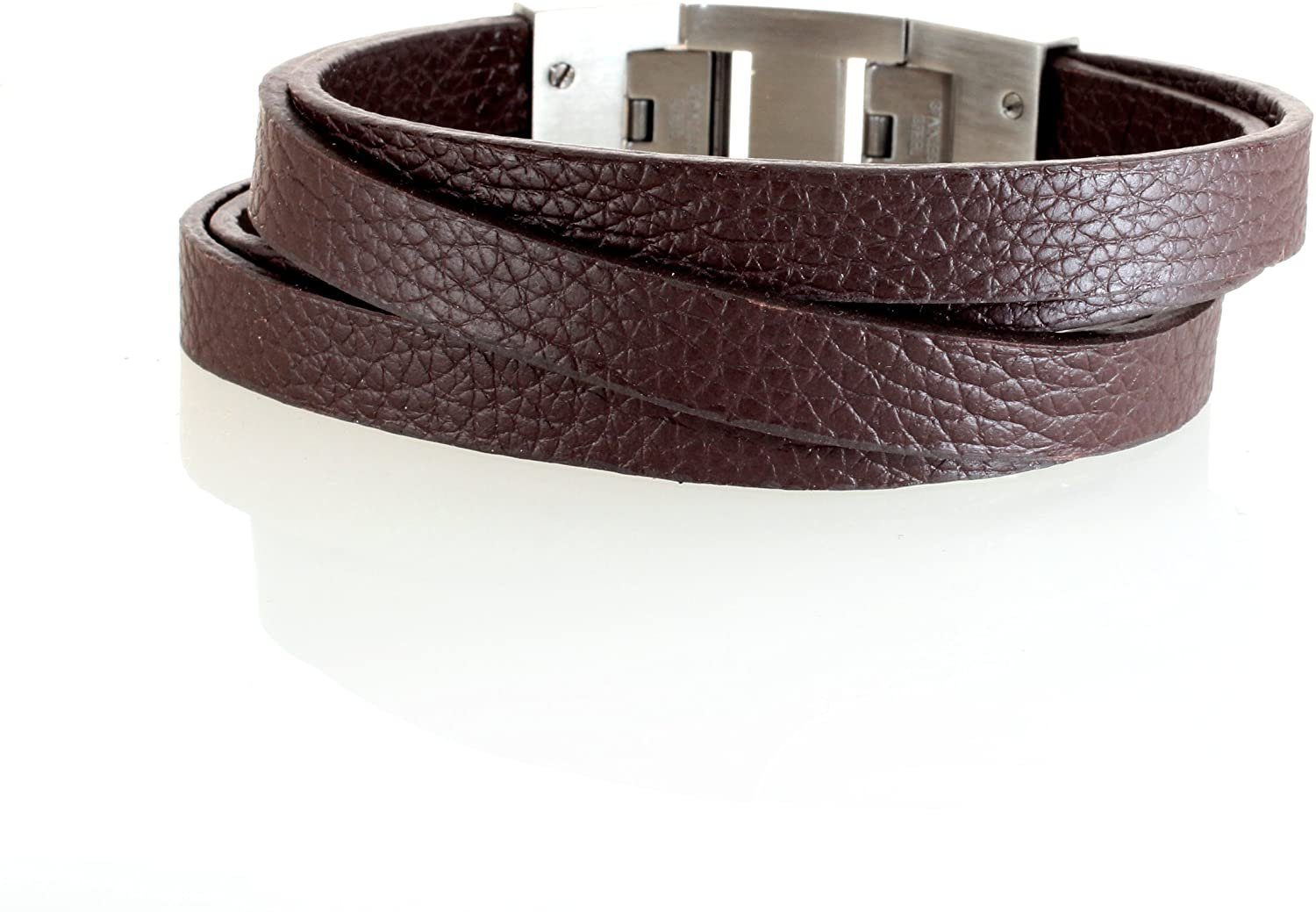 Lederarmband Karisma Herren Leder Armband Braun - mit Ledersträngen Breite 20mm