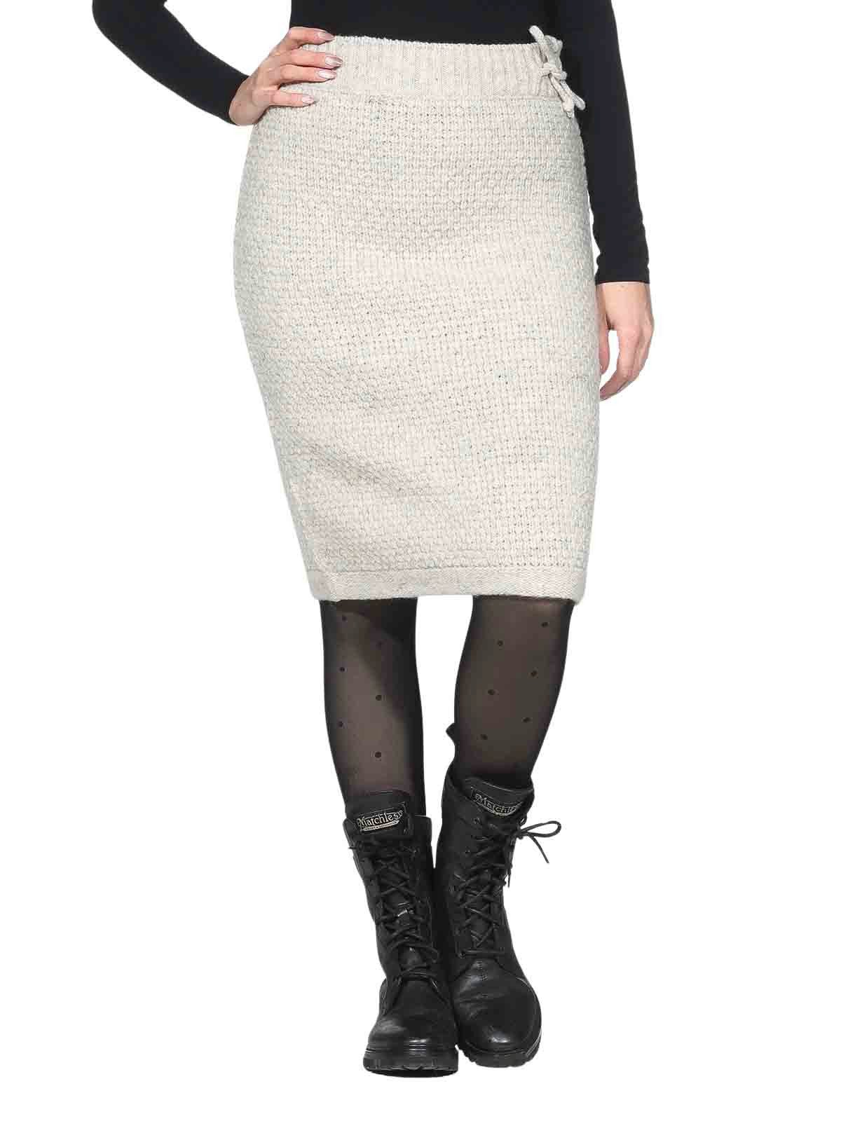 KUNST UND MAGIE Strickrock Langer Rock Klassischer Boho Strickrock Winter Wolle