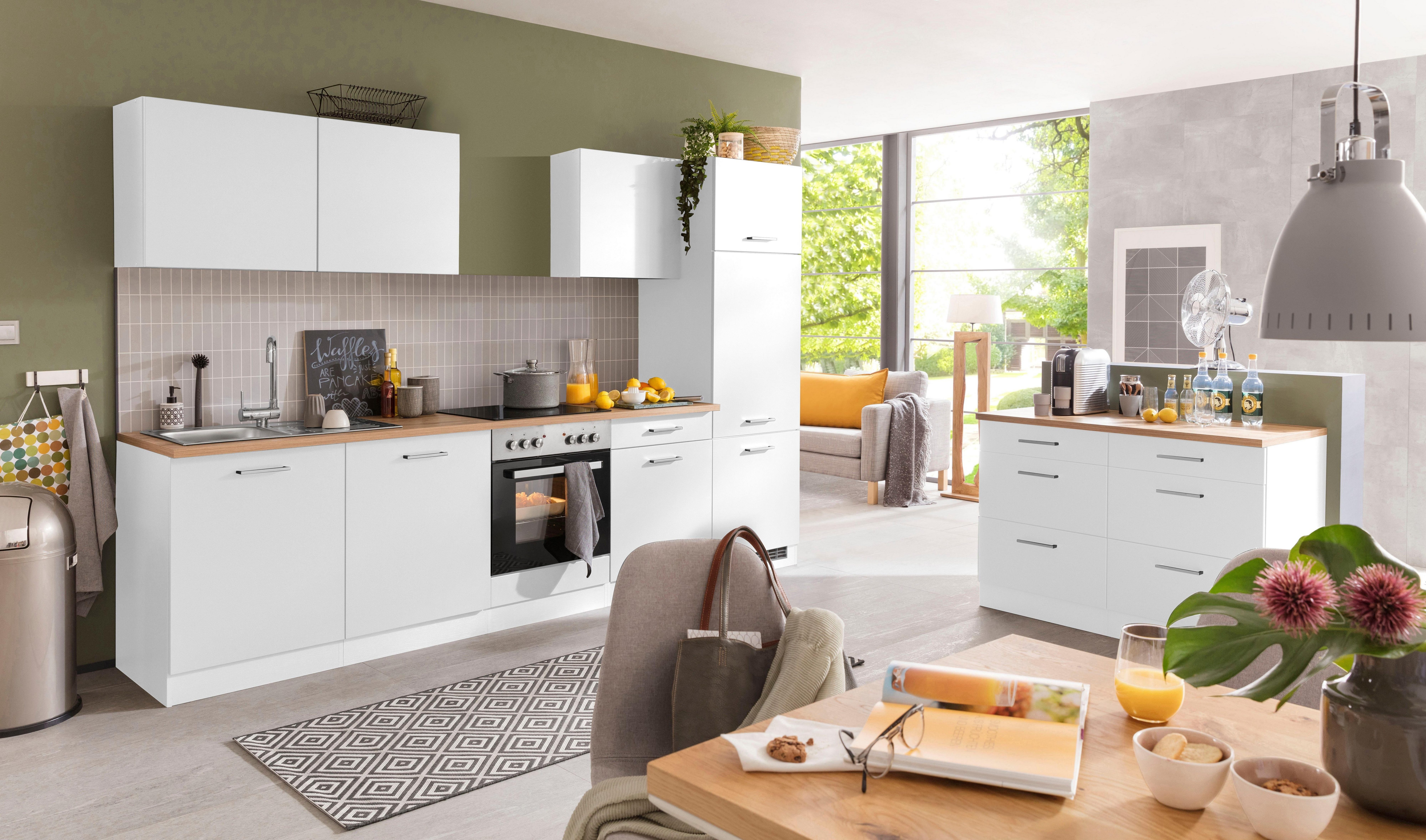 KOCHSTATION Küchenzeile KS-Kehl, ohne E-Geräte, Breite 300 cm, für Kühlschrank und Geschirrspüler