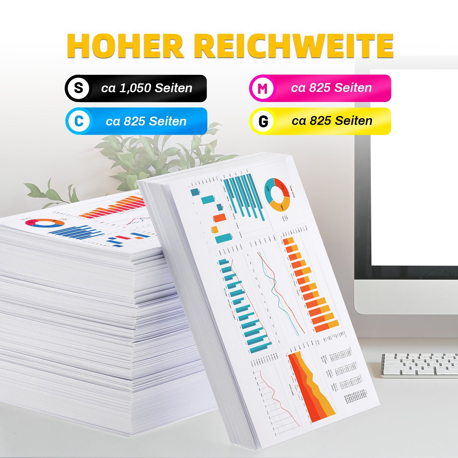 (Packung, 932 Tinte Pack HP 10Stück XL 932XL magenta/cyan/Gelb) 6100 Tintenpatrone 7110 faedra schwarz 6600 HP Druckerpatrone 933XL CN053AE, 6700 HP für Officejet 933 XL