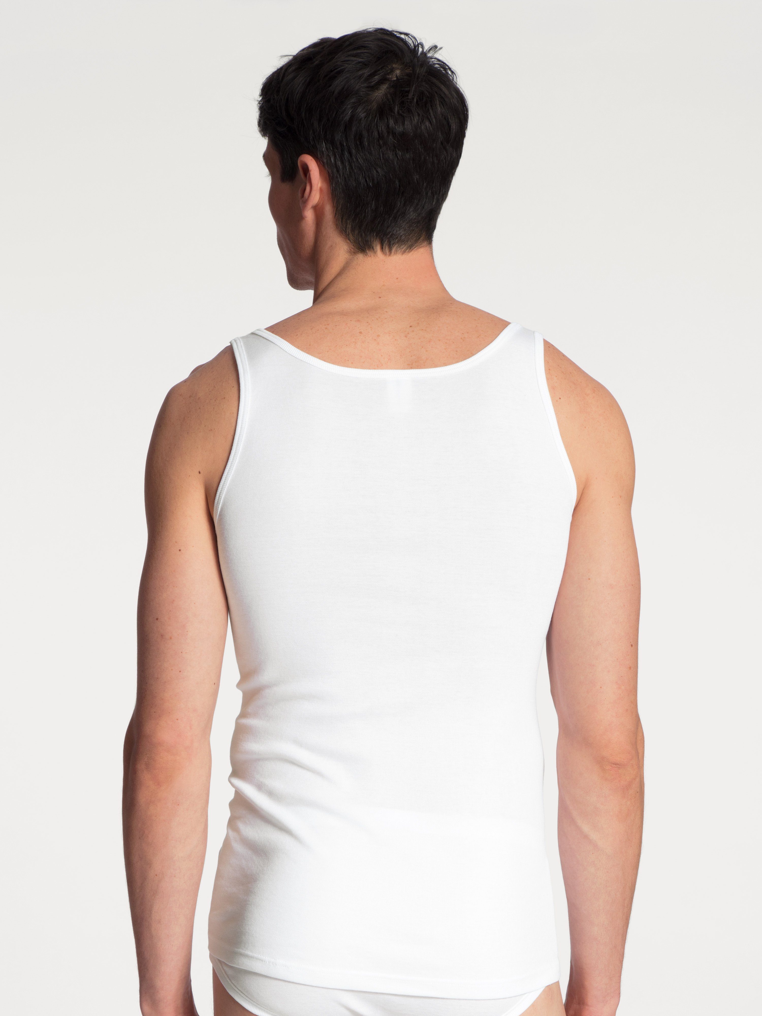 CALIDA klassischer in Twisted weiss Athletic-Shirt Cotton Unterhemd Form