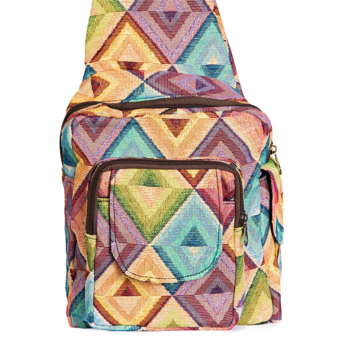 PANASIAM Umhängetasche Schultertasche Webdesign auch fester auf Freizeittasche aus einer, tragbar Handtasche kleine Schulter Baumwolle kleiner Rucksack WOV14 wie ein
