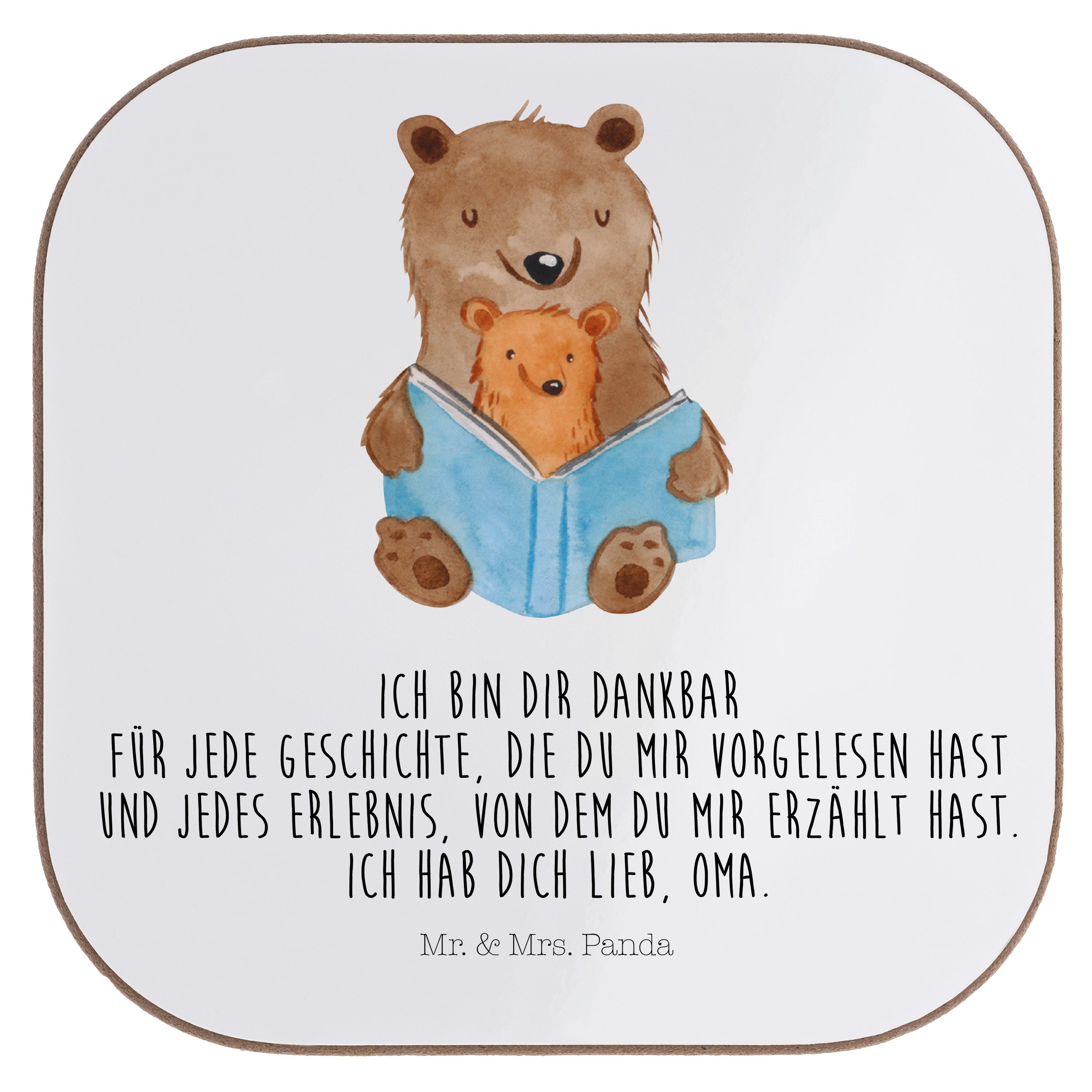 Gläser, 1-tlg. Bären Geschic, Mr. - & - Panda Bierdeckel, Getränkeuntersetzer Untersetzer Weiß Geschenk, Buch Mrs.