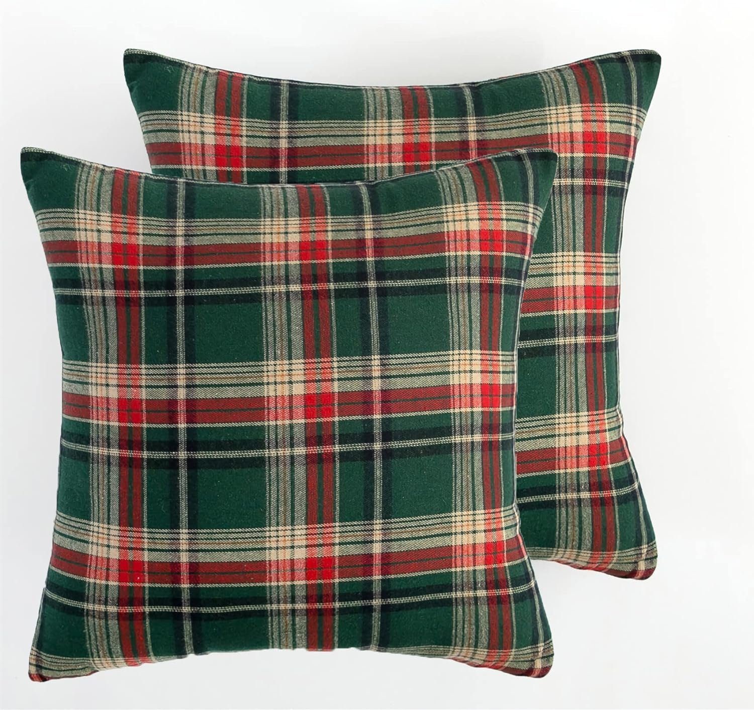 Kissenbezüge Kissenbezug für Couch Sofa Kariertes Grün Home Decor 45x45 cm 2erPack, HIBNOPN (2 Stück)