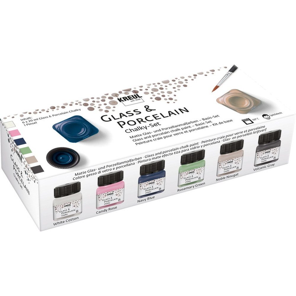 C. KREUL Porzellanfarbe KREUL Glass & Porcelain Chalky Set 6x20ml