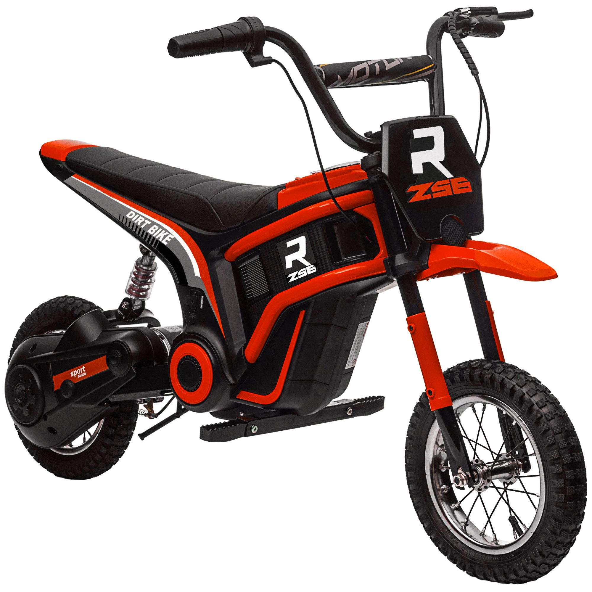 HOMCOM Elektro-Kindermotorrad mit 24V 350W Motor, 8-16 KMH Geschwindigkeitsmodus, Belastbarkeit 65 kg, (1-tlg), mit 12 Zoll Luftreifen, Musik Scheinwerfer, für Kinder 8–12 Jahre, Rot