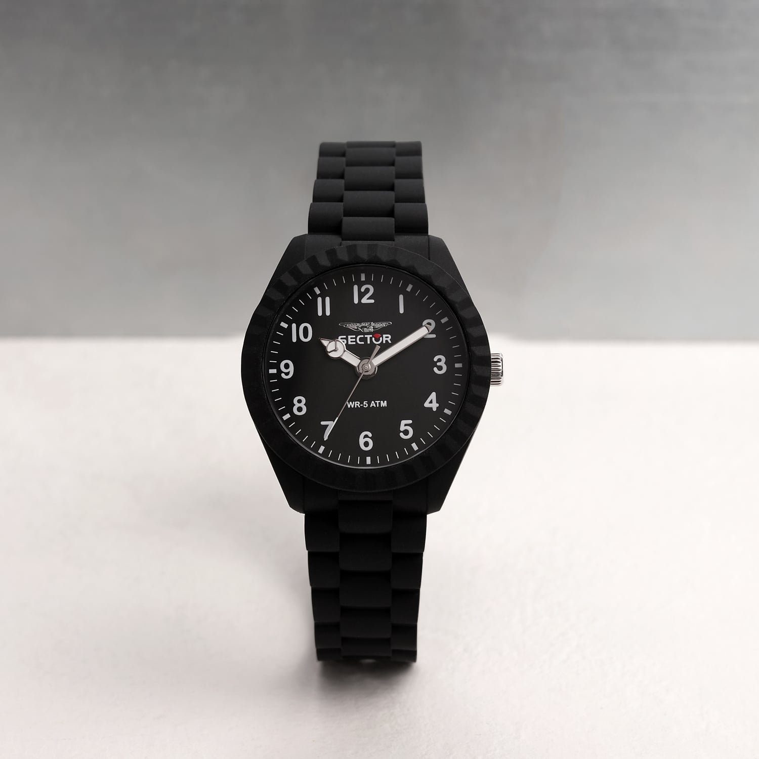 Sector schwarz, Sector Armbanduhr groß Quarzuhr Armbanduhr Herren (44mm), Analog, Fashion rund, Herren Silikonarmband