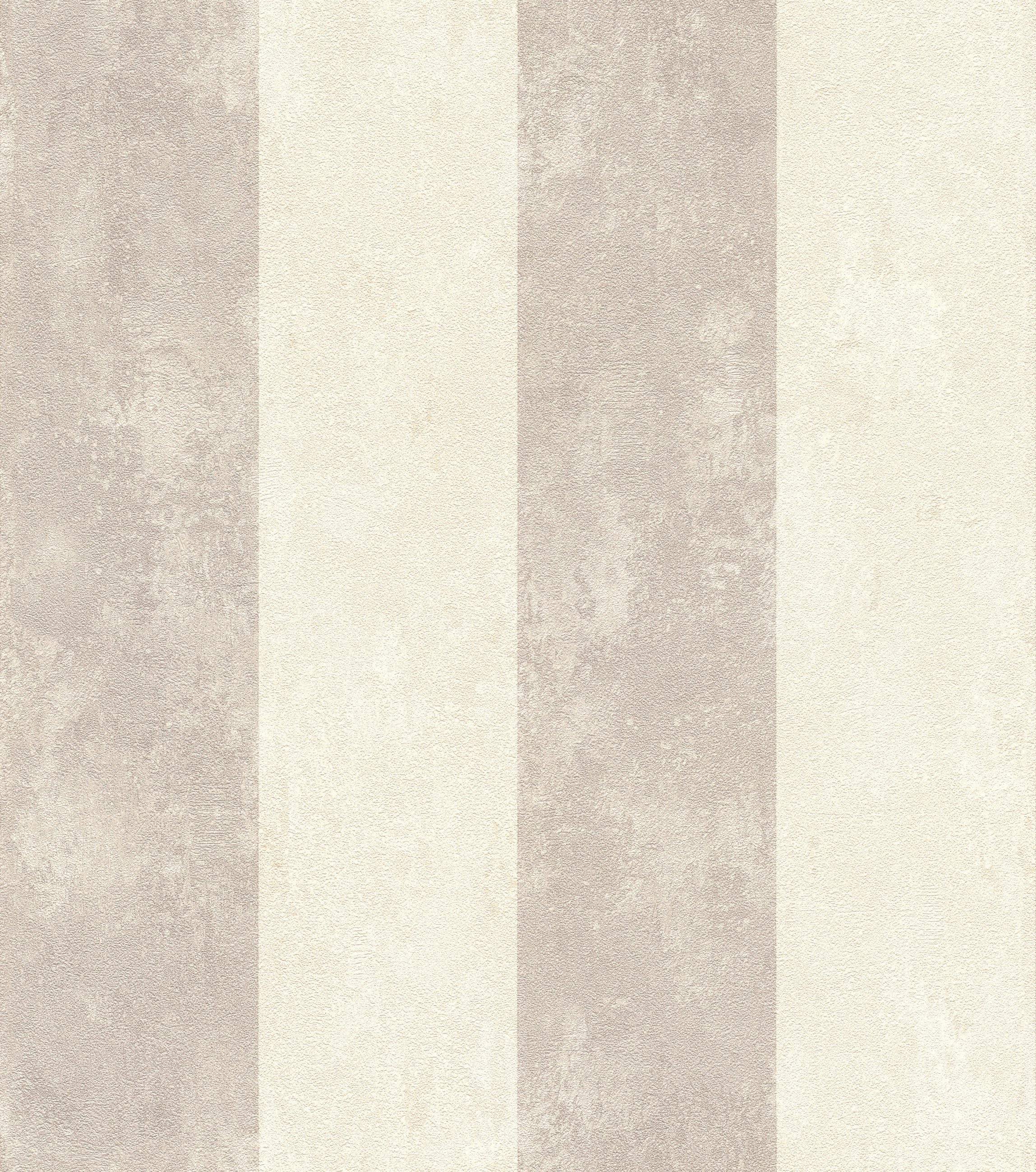Rasch Vliestapete Vintage-Streifen - Vinyltapete Beige Creme Braun, Vintage-Optik, (1 Rolle, 1 St., Kollektion 'Lucera' - 10,05 m x 0,53 m), gute Lichtbeständigkeit, hoch waschbeständig, restlos abziehbar