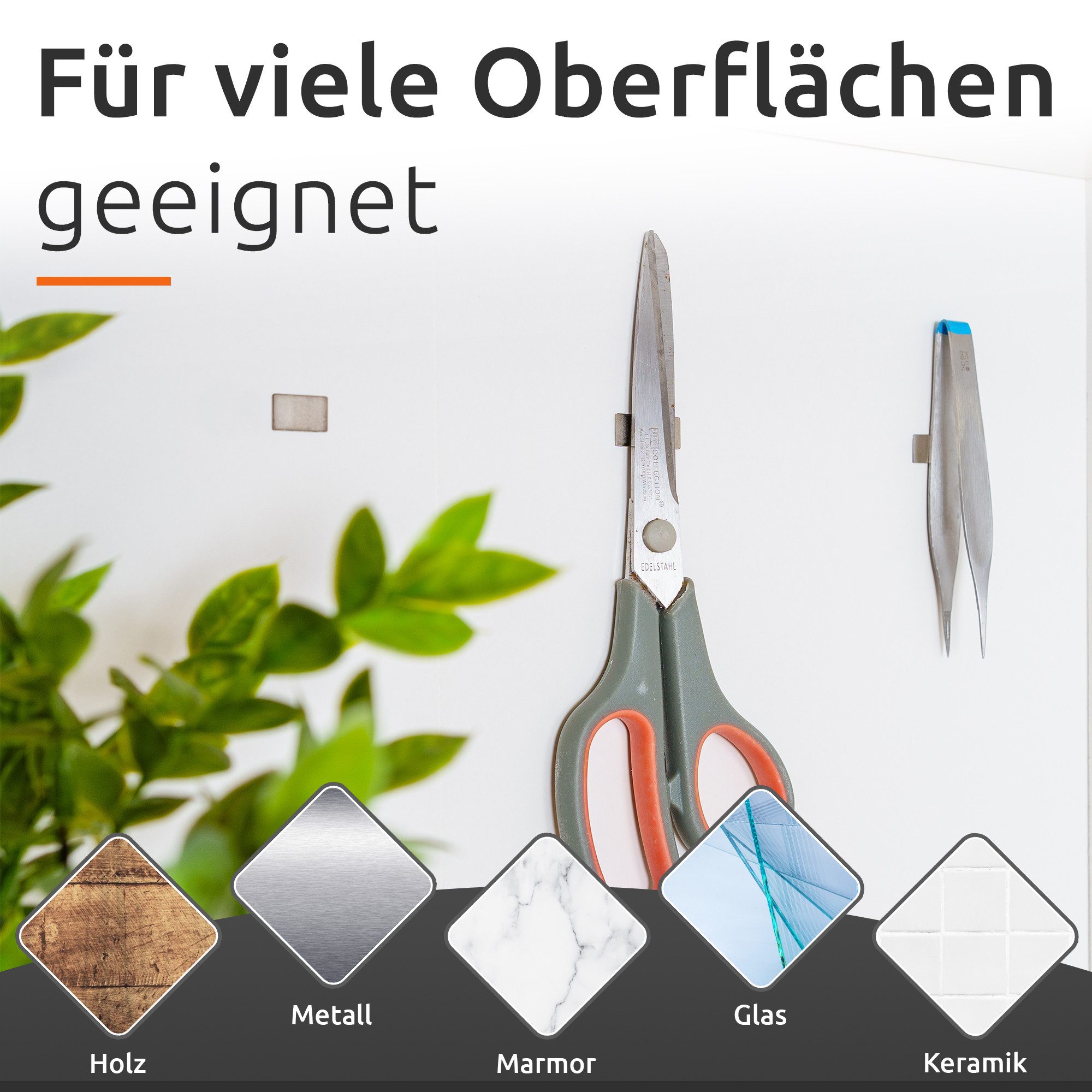 ECENCE Magnet Neodym Klebe-Magnete 20 Stck. selbstklebend Quader (20-St)