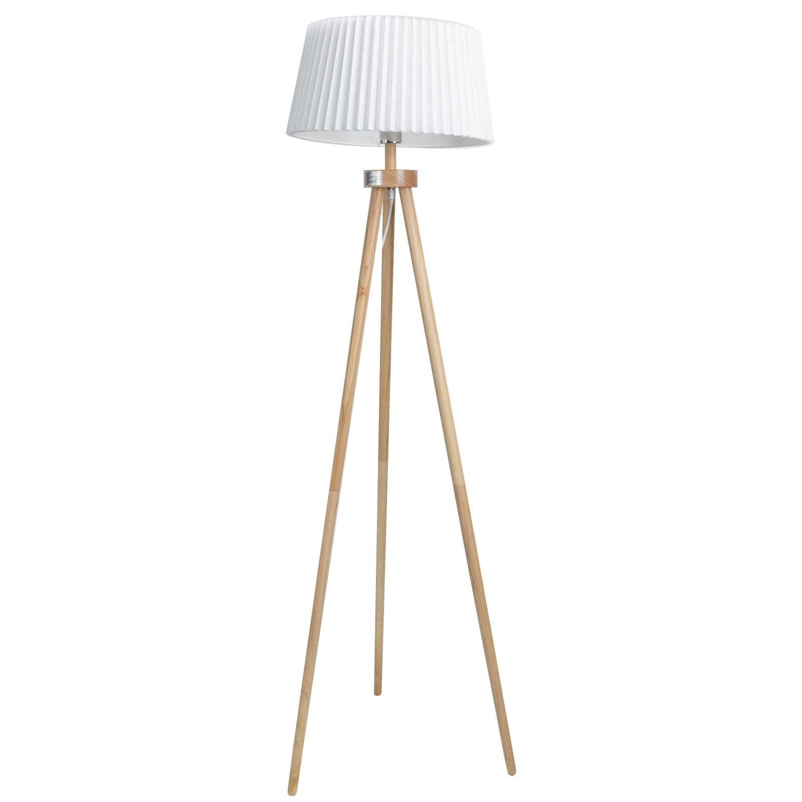 Stehlampe LED stehlampe dreibein mit leinen lampenschirm und fußschalter