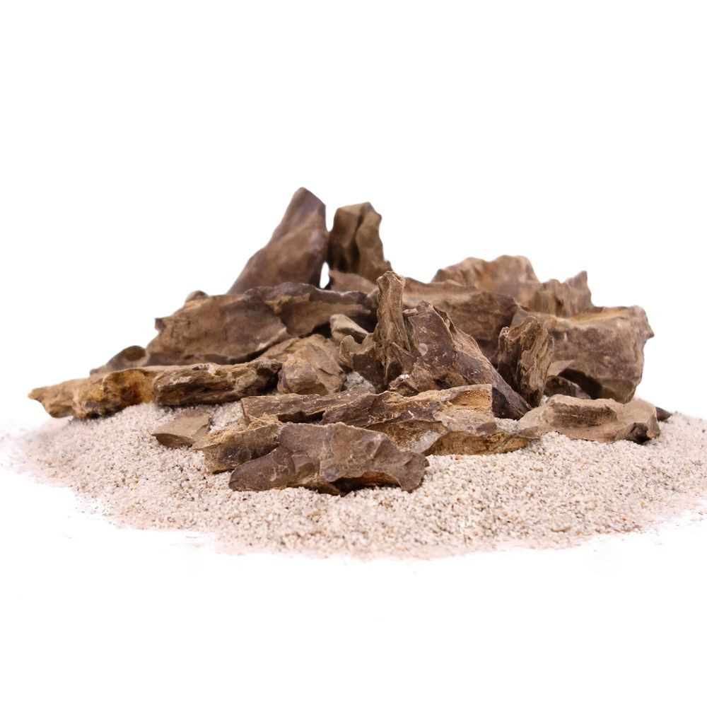 Aquaone Aquarium Aquarium Natursteine Drachenstein Deko Felsen braun 1kg Mix Gr.XS-S