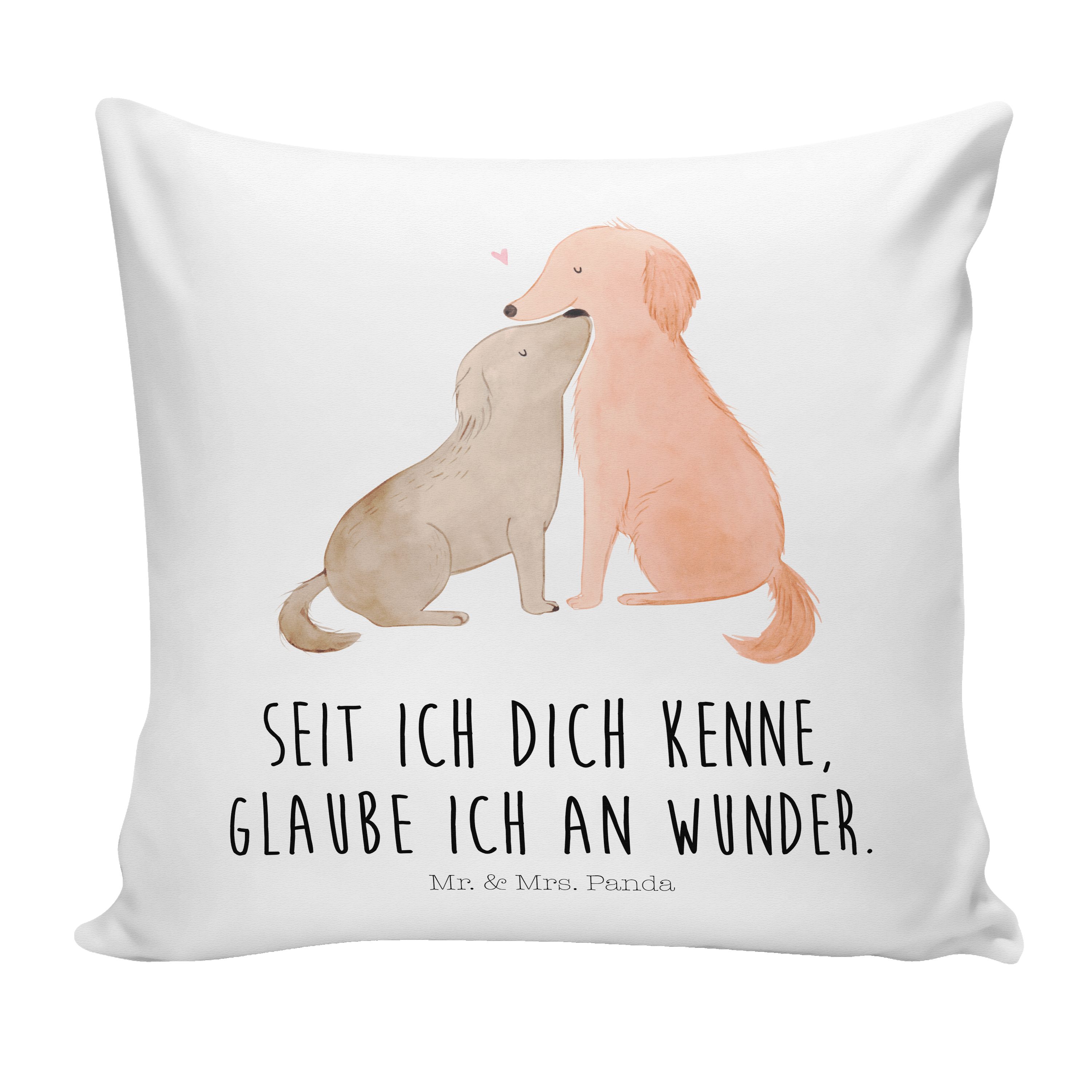 Mr. & Mrs. Panda Dekokissen »Hunde Liebe Weiß Motivkissen, Herz