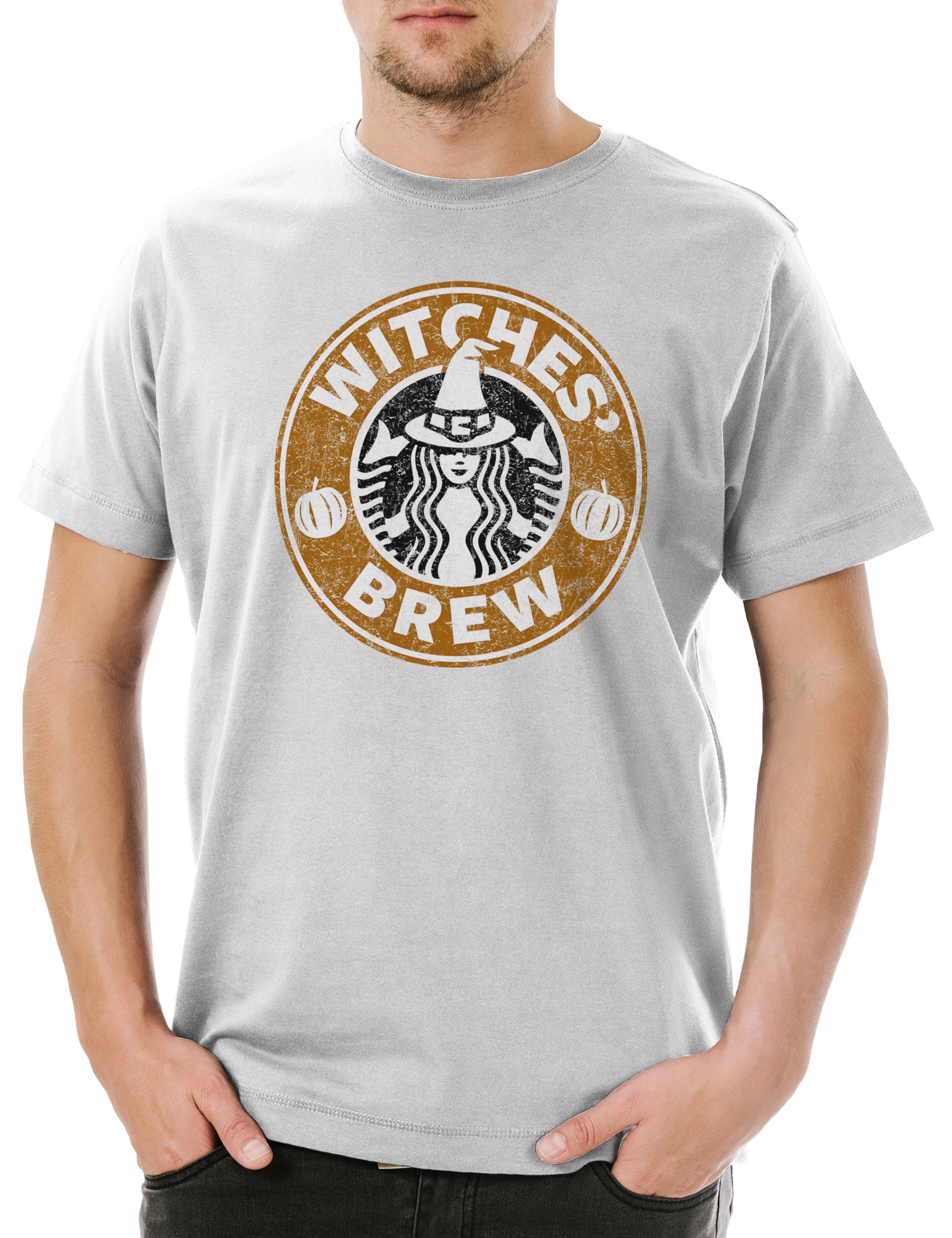 Print-Shirt Witches' Brew Herren T-Shirt Kaffee Caffeine Koffein Hexe Halloween