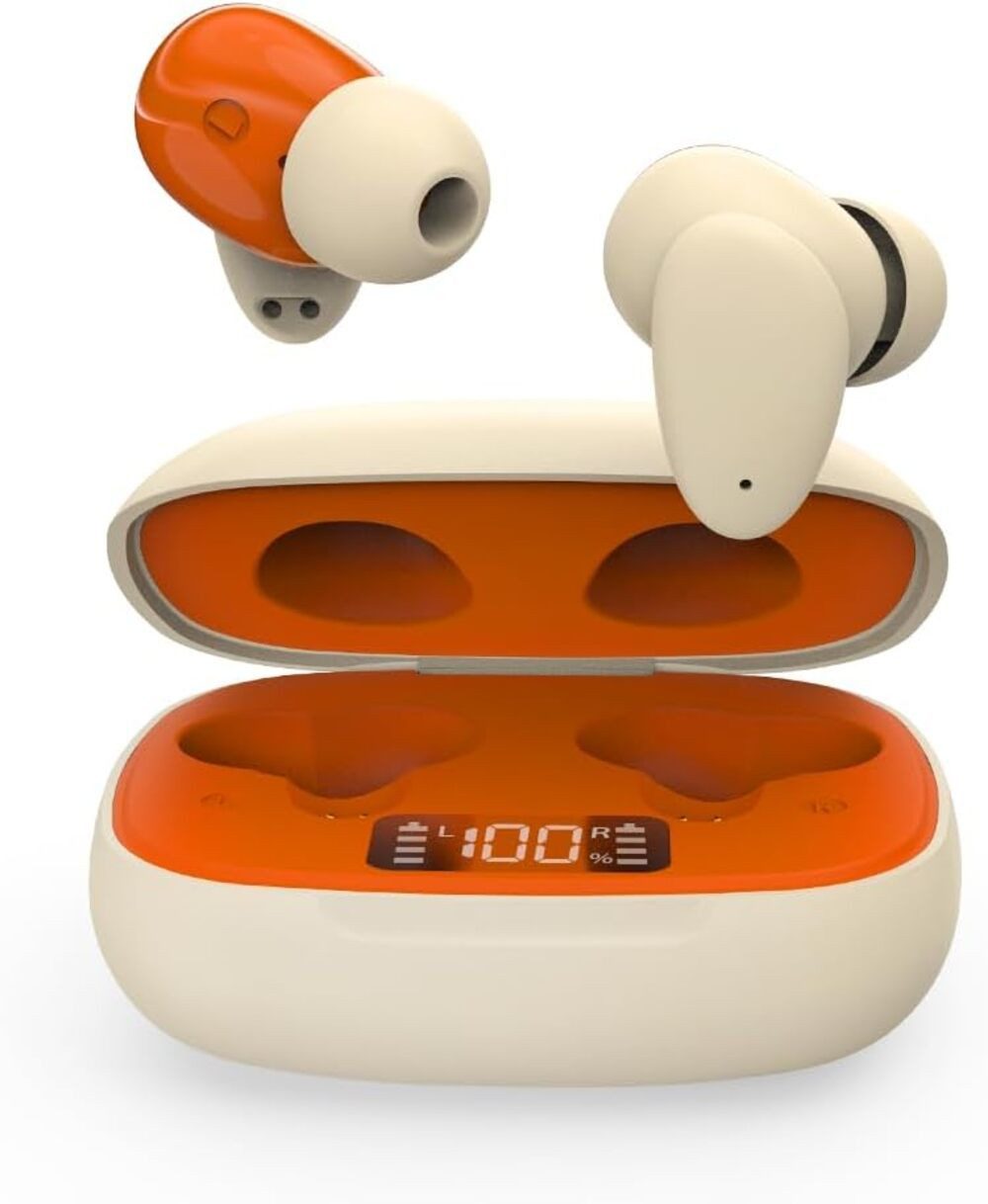 Avantalk Hybrid-ANC-Technologie, Eingebaute Mikrofone In-Ear-Kopfhörer (Lang anhaltende Nutzungsdauer: Bis zu 6 Stunden ununterbrochene Musikwiedergabe, insgesamt 24 Stunden mit Ladeetui., Aktive Geräuschunterdrückung Umgebungsgeräusche bis zu 24dB reduziert)