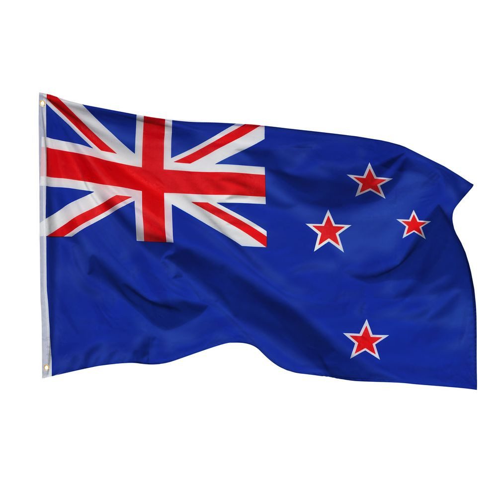 PHENO FLAGS Flagge Neuseeland Flagge 90x150 cm – Wetterfeste Nationalflagge, Inkl. 2 Messing Ösen