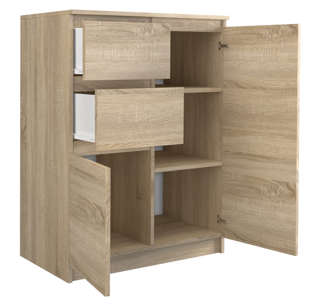 Raumhirsch Furniture Kommode Sideboard 70 cm breit (Maße 40 x 70 x 97 cm mit 2 Türen, 2 Schubladen), verschiedene Farben