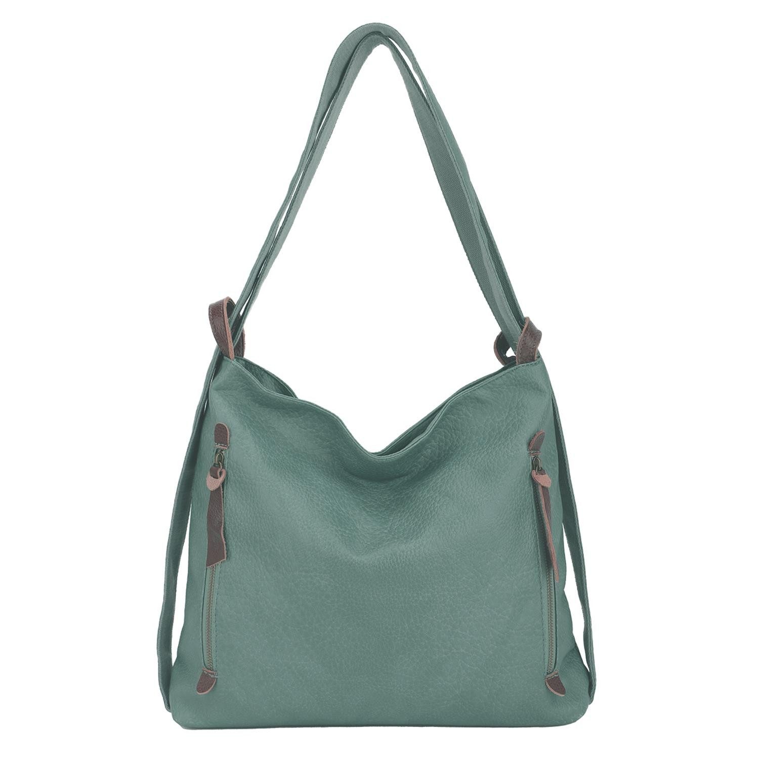 ITALYSHOP24 Schultertasche Damen Rucksack Handtasche Schultertasche, günstig online kaufen